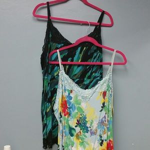 Lot of two EUC Tanks Lane Bryant Lace detail 26/28